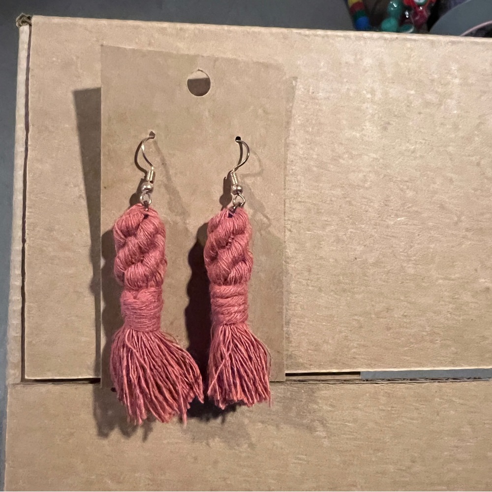 Pink tassel earrings